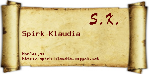 Spirk Klaudia névjegykártya